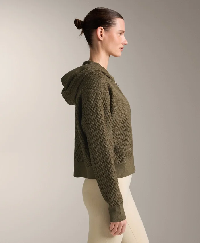 Veste à capuche en maille structurée Veste à capuche en maille structurée