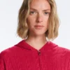 Veste à capuche en maille torsadée délavée