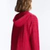 Veste à capuche en maille torsadée délavée