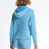 Veste à capuche en maille torsadée délavée Veste à capuche en maille torsadée délavée