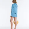 Veste à capuche en maille torsadée délavée Veste à capuche en maille torsadée délavée