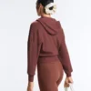 Veste à capuche en tricot côtelé Veste à capuche en tricot côtelé
