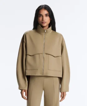 Veste carrée effet néoprène