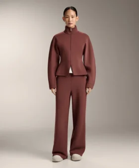 Pantalon taille haute à côtes avec modal Soft Touch