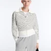 Veste à col côtelé rayé en coton