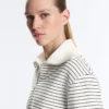Veste à col côtelé rayé en coton