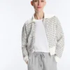 Veste à col côtelé rayé en coton