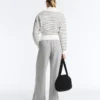 Veste à col côtelé rayé en coton