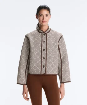 Veste à col montant avec contraste
