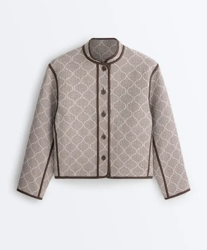 Veste à col montant avec contraste Veste à col montant avec contraste
