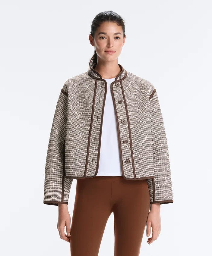 Veste à col montant avec contraste Veste à col montant avec contraste