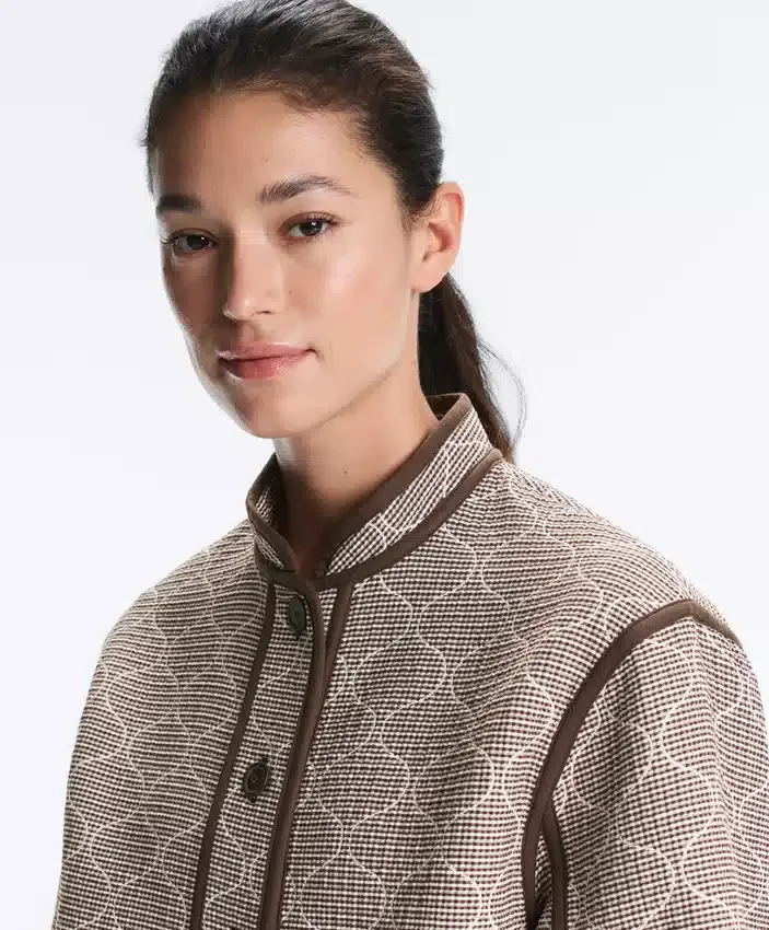 Veste à col montant avec contraste Veste à col montant avec contraste