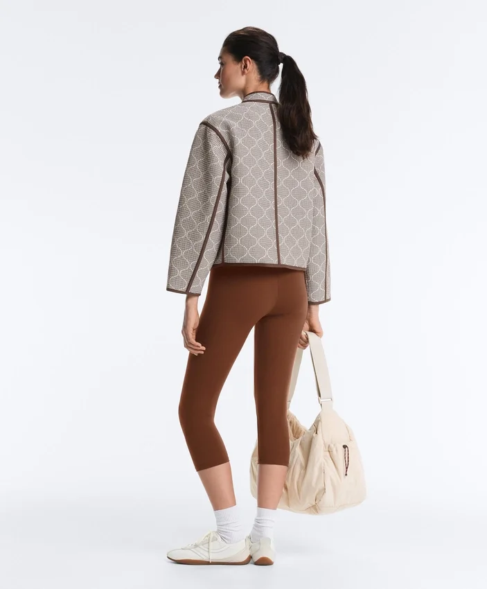 Veste à col montant avec contraste Veste à col montant avec contraste