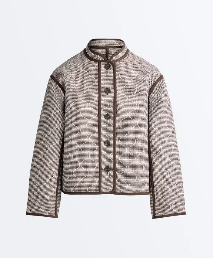 Veste à col montant avec contraste Veste à col montant avec contraste