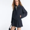 Veste à col polo en piqué à fines rayures avec coton Veste à col polo en piqué à fines rayures avec coton