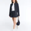 Veste à col polo en piqué à fines rayures avec coton Veste à col polo en piqué à fines rayures avec coton