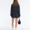 Veste à col polo en piqué à fines rayures avec coton Veste à col polo en piqué à fines rayures avec coton
