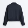 Veste à col polo en piqué à fines rayures avec coton Veste à col polo en piqué à fines rayures avec coton