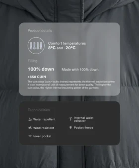 Veste courte 100 % duvet