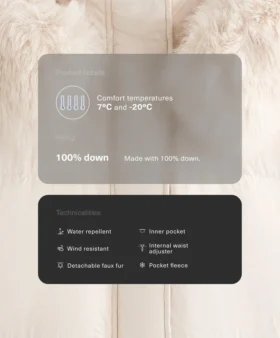 Veste courte rembourrée 100 % duvet
