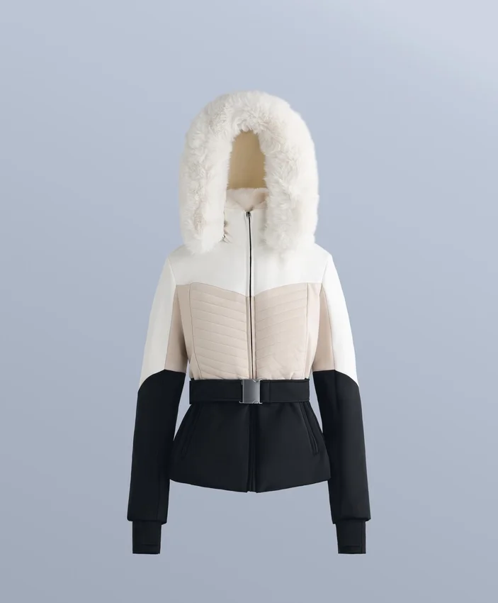 Veste de ski rembourrée Primaloft® color block à coupe ultra-ajustée et résistante à l’eau Veste de ski rembourrée Primaloft® color block à coupe ultra-ajustée et résistante à l’eau