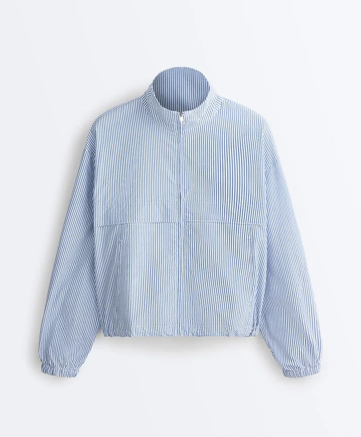 Veste de sport rayée en mélange de coton Veste de sport rayée en mélange de coton