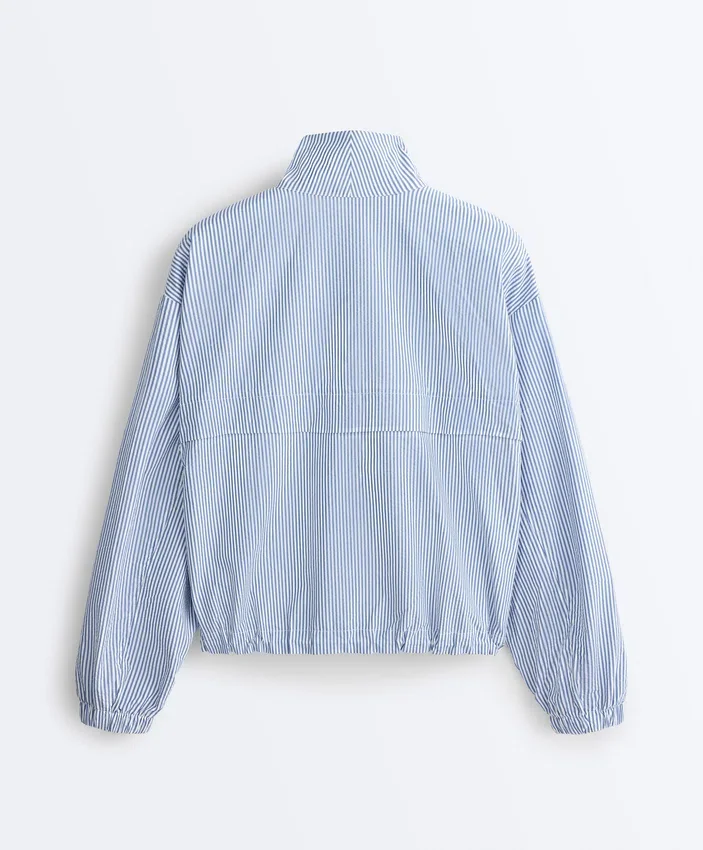Veste de sport rayée en mélange de coton Veste de sport rayée en mélange de coton
