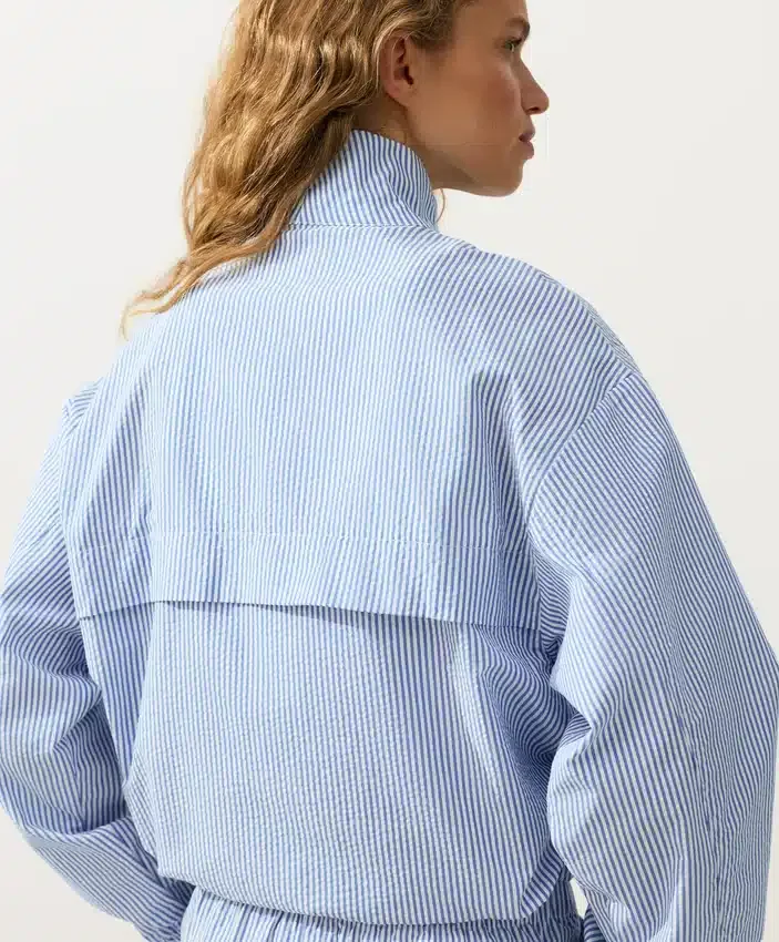 Veste de sport rayée en mélange de coton Veste de sport rayée en mélange de coton