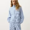 Veste de sport rayée en mélange de coton Veste de sport rayée en mélange de coton