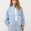 Veste de sport rayée en mélange de coton Veste de sport rayée en mélange de coton