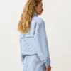 Veste de sport rayée en mélange de coton Veste de sport rayée en mélange de coton