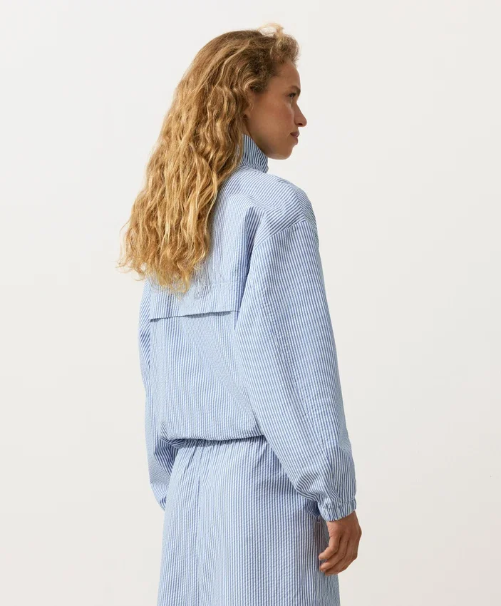 Veste de sport rayée en mélange de coton Veste de sport rayée en mélange de coton