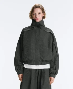 Veste de survêtement en nylon à carreaux déperlant