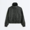 Veste de survêtement en nylon à carreaux déperlant Veste de survêtement en nylon à carreaux déperlant