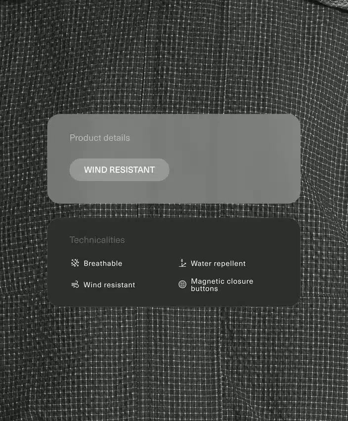 Veste de survêtement en nylon à carreaux déperlant Veste de survêtement en nylon à carreaux déperlant