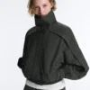 Veste de survêtement en nylon à carreaux déperlant Veste de survêtement en nylon à carreaux déperlant
