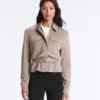 Veste droite avec ceinture et modal Soft Touch Veste droite avec ceinture et modal Soft Touch