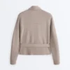Veste droite avec ceinture et modal Soft Touch Veste droite avec ceinture et modal Soft Touch