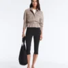 Veste droite avec ceinture et modal Soft Touch Veste droite avec ceinture et modal Soft Touch