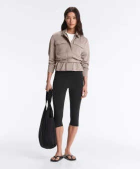 Veste droite avec ceinture et modal Soft Touch