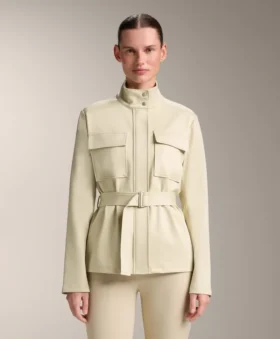 Veste effet néoprène avec ceinture
