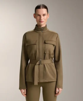 Veste effet néoprène avec ceinture
