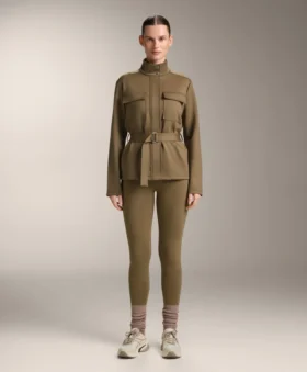 Veste effet néoprène avec ceinture