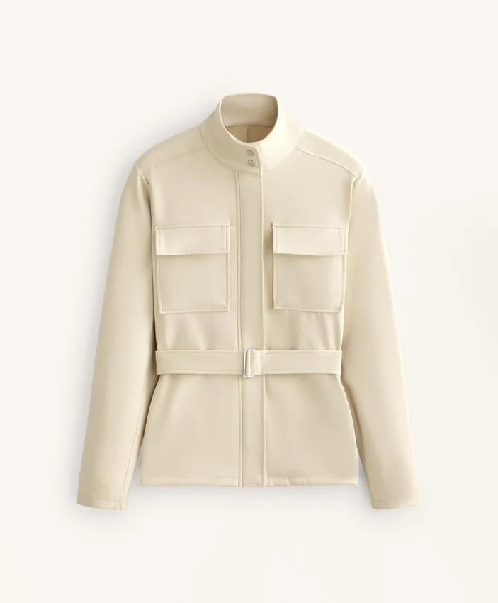 Veste effet néoprène avec ceinture Veste effet néoprène avec ceinture