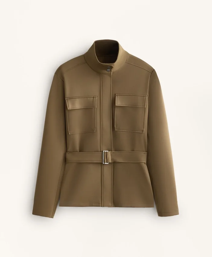 Veste effet néoprène avec ceinture Veste effet néoprène avec ceinture