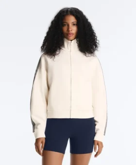 Veste en coton piqué avec bande à chevrons sur les côtés