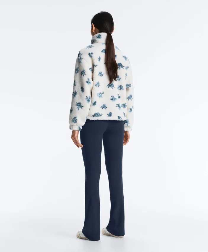 Veste en fausse peau lainée à motif floral Veste en fausse peau lainée à motif floral