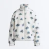 Veste en fausse peau lainée à motif floral Veste en fausse peau lainée à motif floral