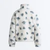 Veste en fausse peau lainée à motif floral Veste en fausse peau lainée à motif floral