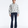Veste en fausse peau lainée à motif floral Veste en fausse peau lainée à motif floral